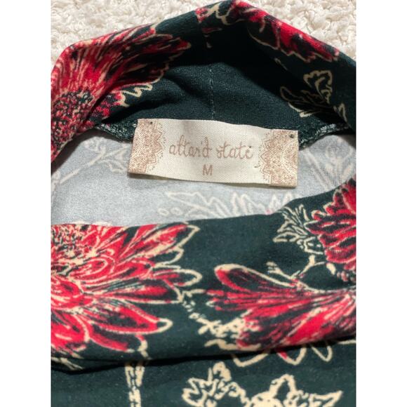 Altar'd State Women's Size M Long Sleeve High Neck Floral Mini Dress Multicolor - Picture 6 of 9